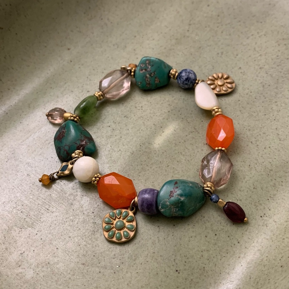 VNTG multi gemstone mix bracelet 80s-90s